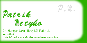 patrik metyko business card